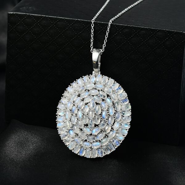 D'Joy Regenbogen Mondstein Anh&auml;nger mit 50cm Kette - 26,35 ct. image number 2