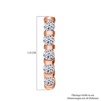 LUXURIANT SI-GH Labor Diamant Ohrringe, 925 Silber 750 Ros&eacute;gold Vermeil - 0,30 ct.