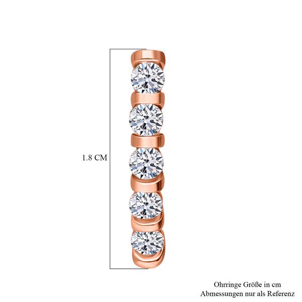 LUXURIANT SI-GH Labor Diamant Ohrringe, 925 Silber 750 Ros&eacute;gold Vermeil - 0,30 ct. image number 4