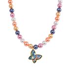 Pfaufarbene Muschelperle, Abalone Muschel Halskette ca. 45 cm Standard gelb vergoldet