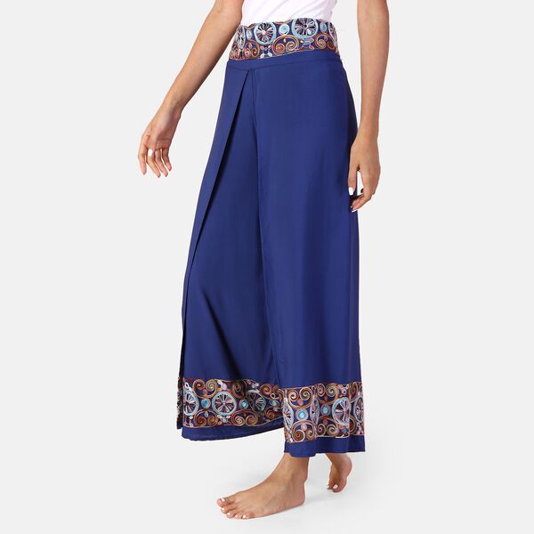 LA MAREY - bedruckte Sommerhose, dunkelblau, 38-42 image number 3