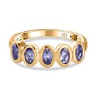 Tansanit Ring 925 Silber vergoldet (Größe 21.00) ca. 1,06 ct