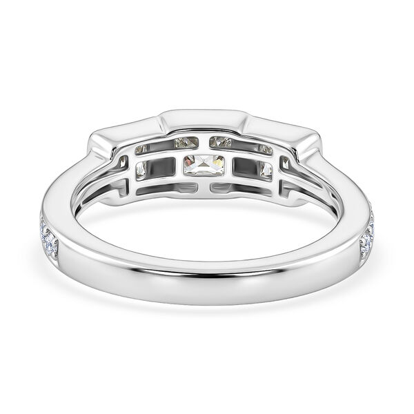 LUSTRO STELLA Hergestellt mit ZIRKONIA 3 Stein Ring 925 Silber Platin-&Uuml;berzug (Gr&ouml;&szlig;e 16.00) ca. 1,88 ct image number 7