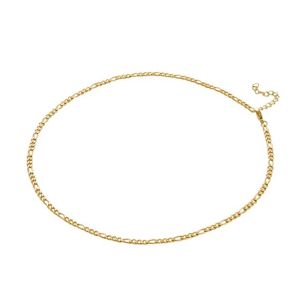 Goldfarbene Edelstahl Figaro-Halskette, ca. 49.5 cm, ca. 10,00g image number 2
