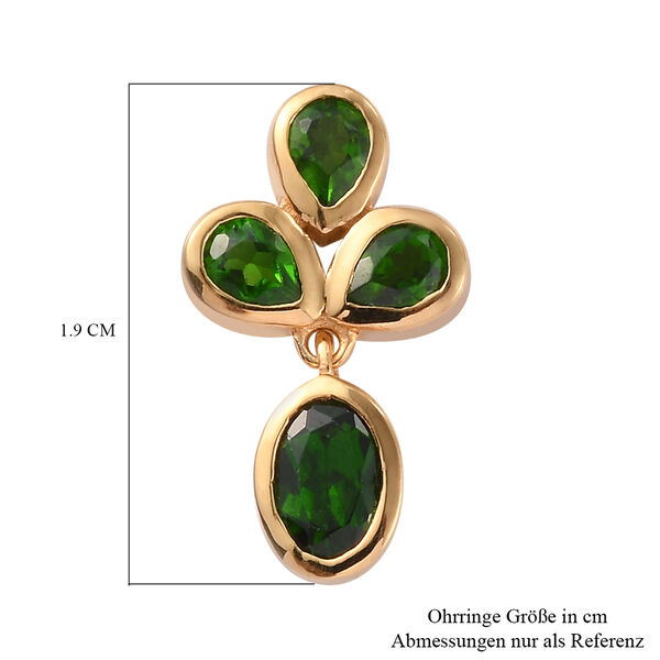 Nat&uuml;rlicher Chromdiopsid-Ohrh&auml;nger, 925 Silber vergoldet ca. 2,00 ct&nbsp; image number 5