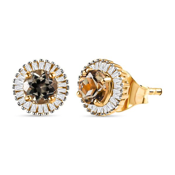 AAA Turkizit und Diamant-Ohrstecker - 1,44 ct.