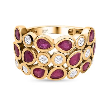 Afrikanischer Rubin und Zirkon-Ring - 3,14 ct.