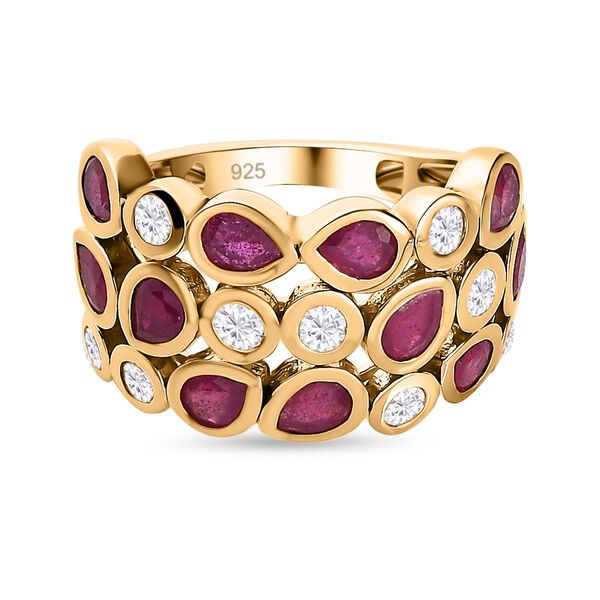 Afrikanischer Rubin und Zirkon-Ring - 3,14 ct.