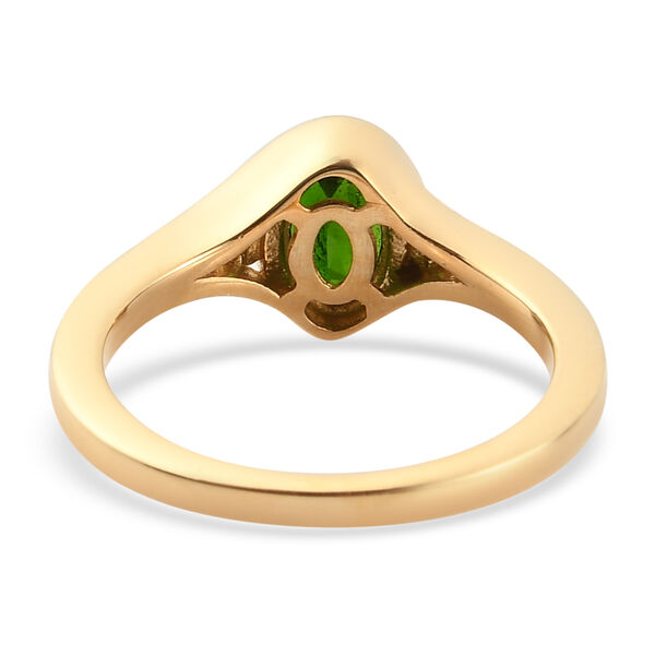 Nat&uuml;rlicher Chromdiopsid Ring 925 Silber vergoldet  ca. 0,90 ct image number 6