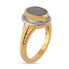 Meteorit und Zirkon Ring 925 Silber vergoldet  ca. 4,80 ct image number 4