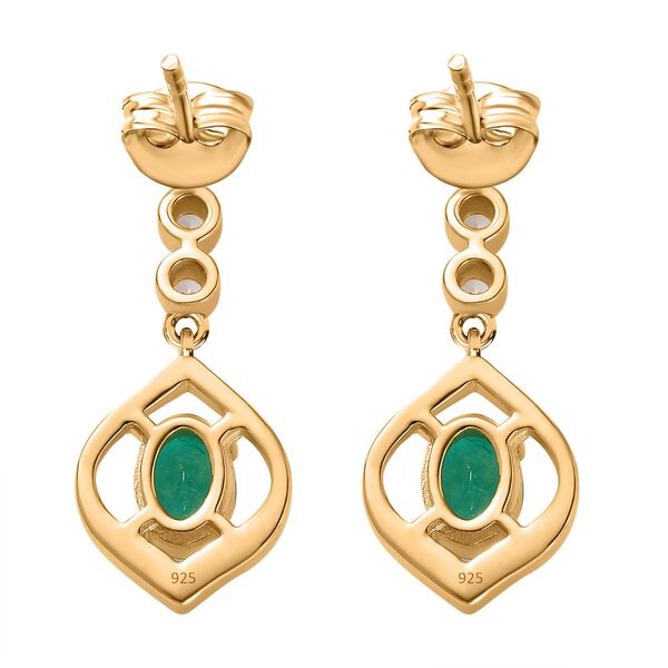 Smaragd Triplett Quarz und Zirkon Ohrringe - 1,96 ct. image number 5