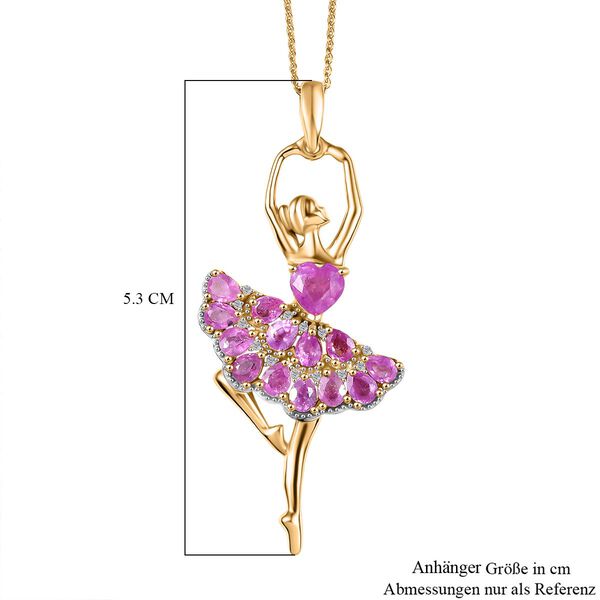 D'Joy AA Ilakaka rosa Saphir und Zirkon Anhänger mit 50cm Kette - 4,28 ct. image number 6
