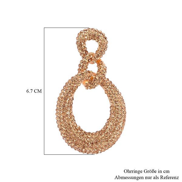 Wei&szlig;er Kristall Ohrringe, goldfarben image number 4