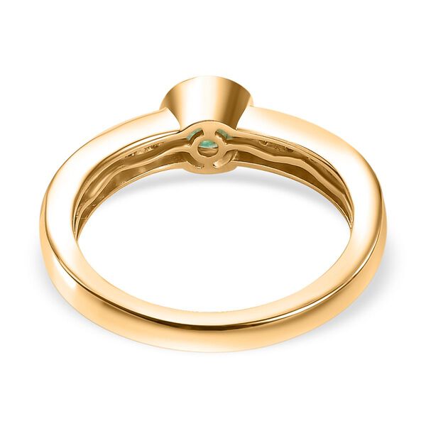 Timeless Embrace - D joy Kagem Sambischer Smaragd Ring 925 Silber 750 Gelbgold Vermeil (Gr&ouml;&szlig;e 16.00) ca. 0,76 ct image number 6