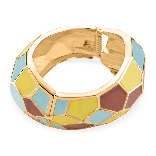 Emaille-Armreif im Facetten-Design, ca. 18 cm, Beige image number 5