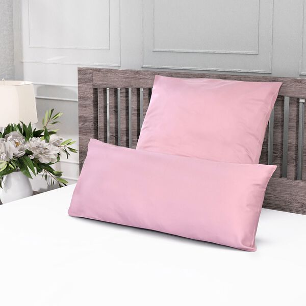 Serenity Night - 2er-Set Kissenbez&uuml;ge aus Bambus, atmungsaktiv, temperaturausgleichend, hypoallergen - 80x80cm und 40x80cm, puder-rosa