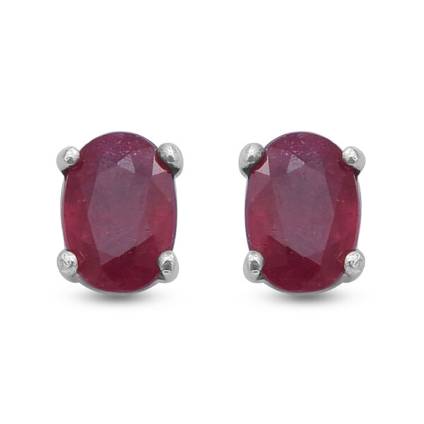 2er-Set - Rubin Solit&auml;r-Ring und Ohrringe, Fissure gef&uuml;llt, 925 Silber platiniert ca. 2,41 ct image number 5