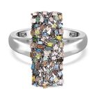 Mehrfarbiger Diamant-Ring, 925 Silber platiniert (Größe 20.00) ca. 0.50 ct