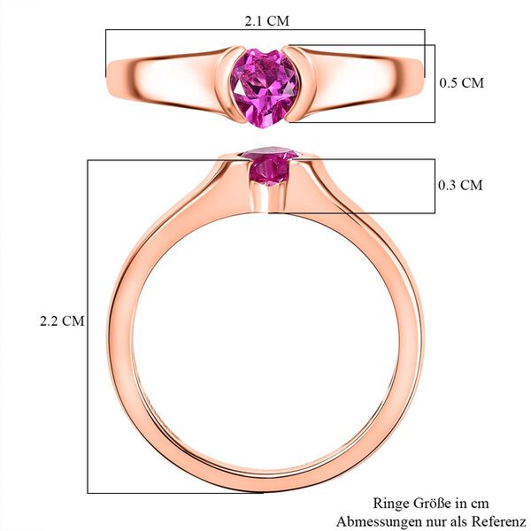 AAA Lab Grown Rosa Saphir Ring 925 Silber 750 rosévergoldet (Größe 17.00) ca. 0.64 ct image number 6