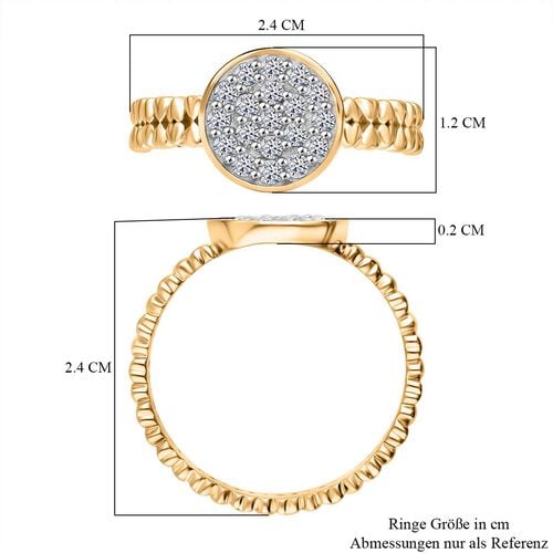 LUXURIANT DIAMOND- SI Labor Diamant Ring, 925 Silber 750 Gelbgold Vermeil - 0,34 ct. image number 5
