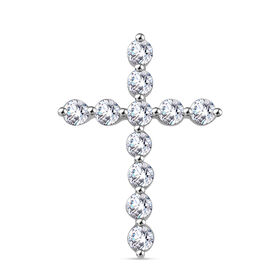 LUXURIANT DIAMOND -VS-GH Labor Diamant Kreuz Anhänger in 585 Weißgold - 0,50 ct.