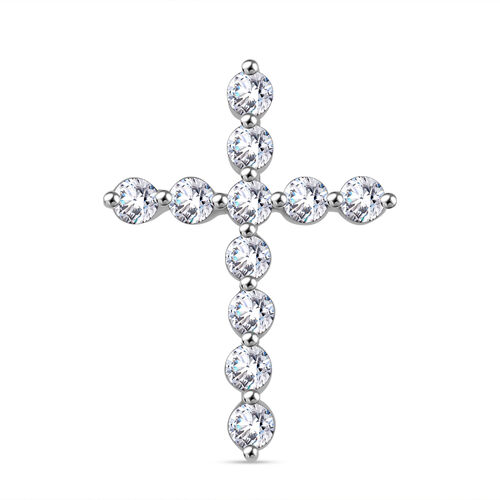LUXURIANT DIAMOND -VS-GH Labor Diamant Kreuz Anhänger in 585 Weißgold - 0,50 ct. image number 0