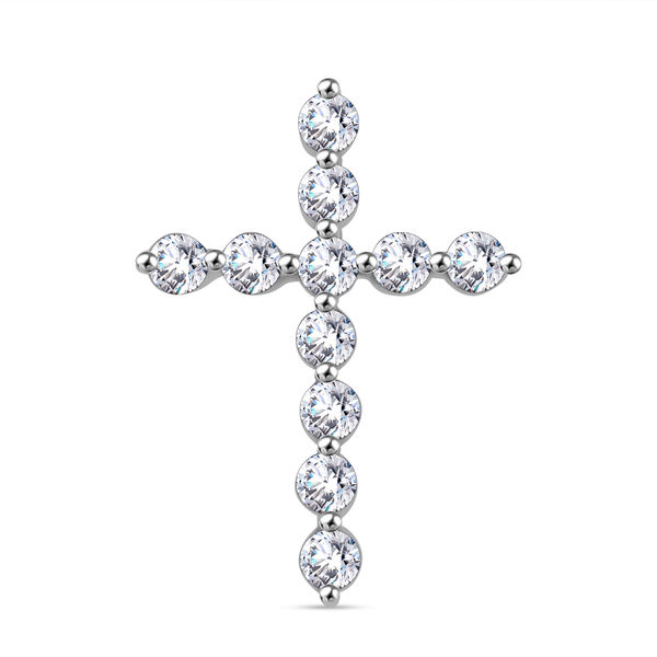 LUXURIANT VS-GH Labor Diamant Kreuz Anhänger in 585 Weißgold - 0,50 ct. image number 0