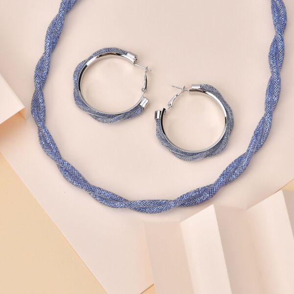 Blauer Kristall Schmuckset Reines Messing image number 2