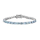 AA Aquamarin Armband, ca. 19 cm, 925 Silber platiniert, ca. 11.76 ct