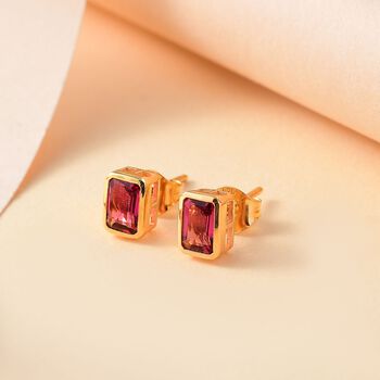 Labor rote Beryll-Ohrringe - 1,07 ct.