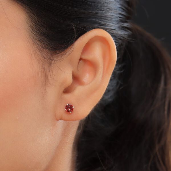 Rote Granat Ohrringe image number 3