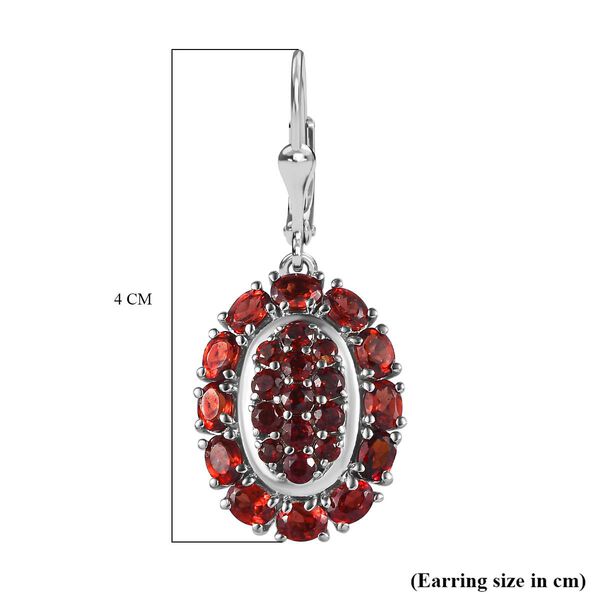 Mosambik Granat Ohrringe 925 Silber rhodiniert ca. 7,05 ct. image number 6