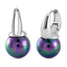 Pfaufarbene Muschelperle Ohrringe Messing Standard