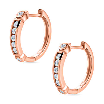 Moissanit Creolen, 925 Silber Ros&eacute;gold Vermeil - 0,84 ct.