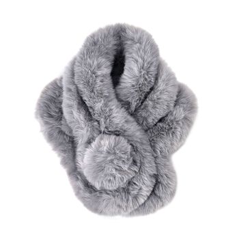 Superweiche Kunstfell-Schal, Gr&ouml;&szlig;e 13x65cm, grau