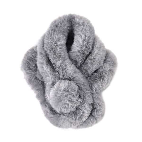 Damen Schal aus Kunstfell, Grau