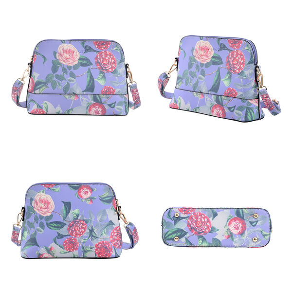 Passage - 4er-Set, Handtasche, Crossbody Tasche, Clutch und Brieftasche mit Blumen Muster, Lila image number 5