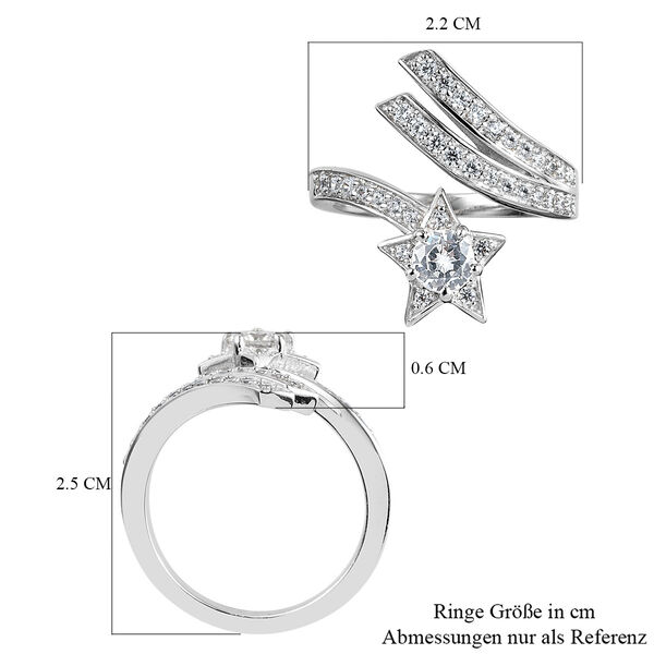 K&uuml;nstlicher Diamant-Ring, Ionenbeschichtetes Messing  ca. 1,26 ct image number 6