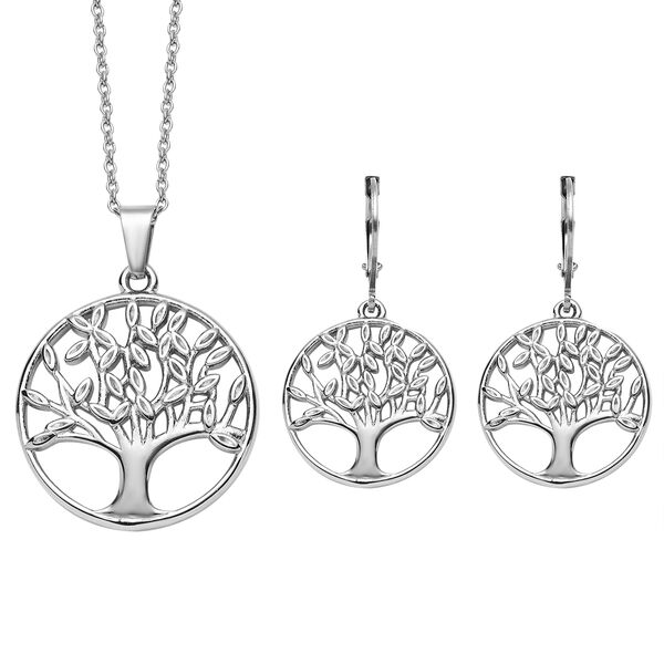 2er-Set, Ohrh&auml;nger und Anh&auml;nger mit Kette, 50 cm