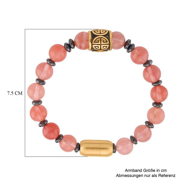 Kirschquarz und H&auml;matit Armband, 19,75cm - 137 ct. image number 4