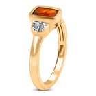 2er Set, Kirsch Citrin Ring und Anhänger, 925 Silber vergoldet ca. 2.29 ct image number 4