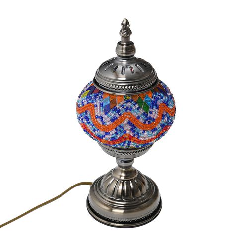 "Mosaic table  Lamp size:f14 *28cm weigh:740g color:multi color material: alloy + glass VDE  plug  E27 Bulb(not included) 220V wire" image number 0