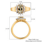 AAA Turkizit und weißer Zirkon Halo-Ring in 925 Silber mit Gelbgold Vermeil image number 6