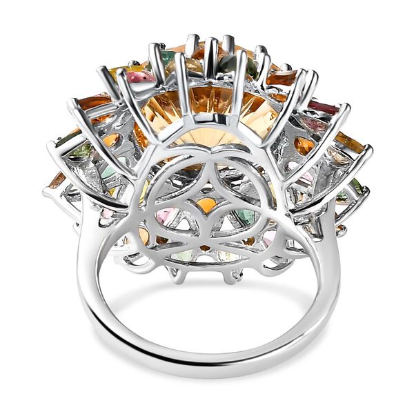 Hanabi Schliff -Citrin und nat&uuml;rlicher Mehrfach-Turmalin Ring- 15,67 ct. image number 6