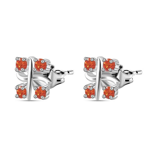 Designer Inspiriert XOXO Orange Zirkonia Ohrringe 925 Silber image number 4