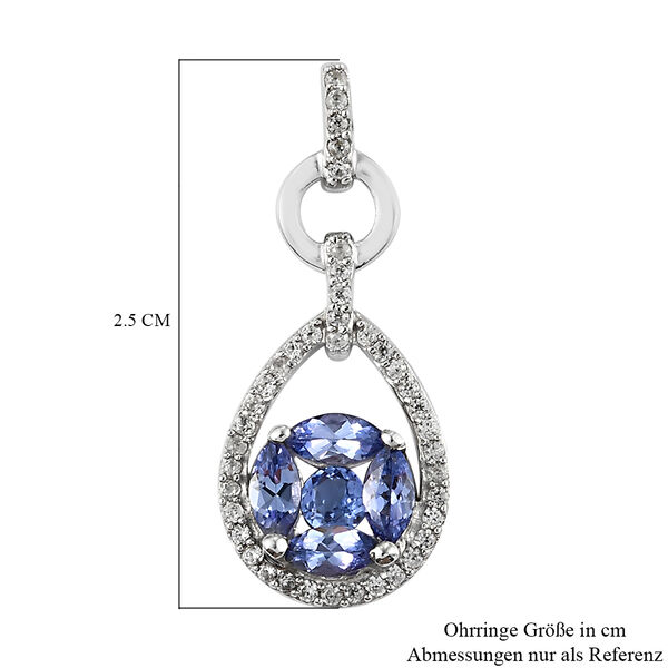 Tansanit Ohrhänger 925 Silber platiniert ca. 2,04 ct  image number 6