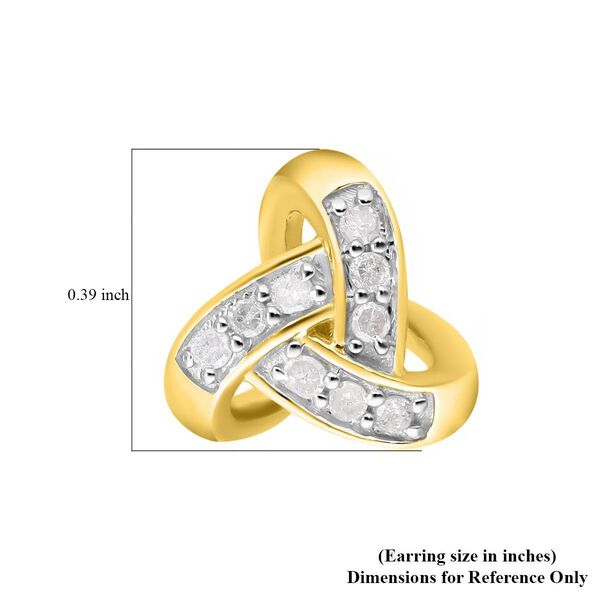 Wei&szlig;e Diamant-Ohrringe, 925 Silber vergoldet - 0,25 ct. image number 5