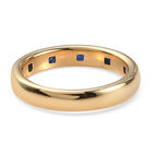 Kanchanaburi Blauer Saphir Band Ring 925 Silber Gelbgold Vermeil (Größe 18.00) ca. 0,40 ct image number 5