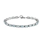 Himmelblaues Topas-Armband, ca. 19 cm, Edelstahl, ca. 12.94 ct