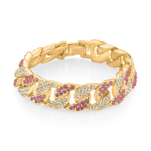 Weißer Kristall Armband ca. 19 cm Std Gelb image number 0